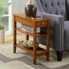 HomeStock Belmont Three Tier End Table with Hidden Storage Drawer, Two Shelves and Nickel Knob Perfect for Organizing Essentials - 4 of 4