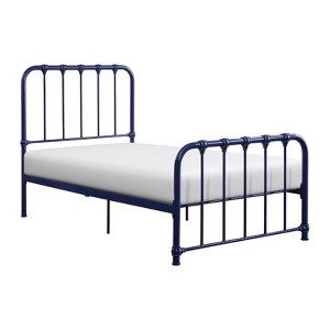 Bethany Twin Metal Platform Bed in Navy Blue - Lexicon - 1 of 4