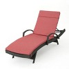 Christopher Knight Home Jessica Outdoor Rattan and Iron Adjustable Chaise Lounge with Cushion - 2 of 4