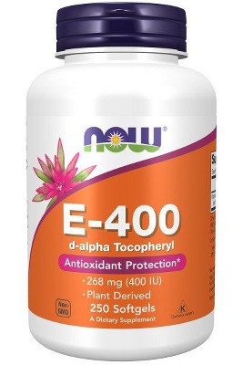 E-400 IU-Alpha Tocopheryl by Now Foods  -  250 Softgel
