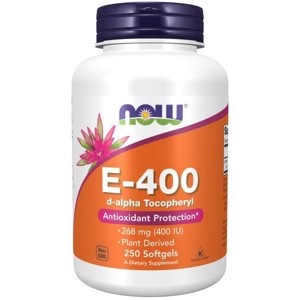 E-400 IU-Alpha Tocopheryl by Now Foods  -  250 Softgel - 1 of 3