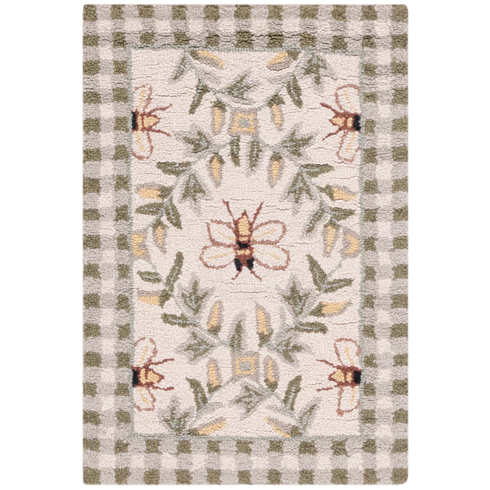 Chelsea HK55 Hand Hooked Indoor Accent Rug - Ivory/Green - 2'6"x4' - Safavieh
