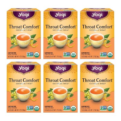 Yogi Tea - Throat Comfort 6 Pack - 96 Organic Herbal Tea Bags