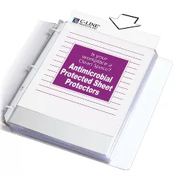 C-Line Heavyweight Poly Sheet Protectors with Antimicrobial Protection, Clear, 11 x 8-1/2 Inches, pk of 100