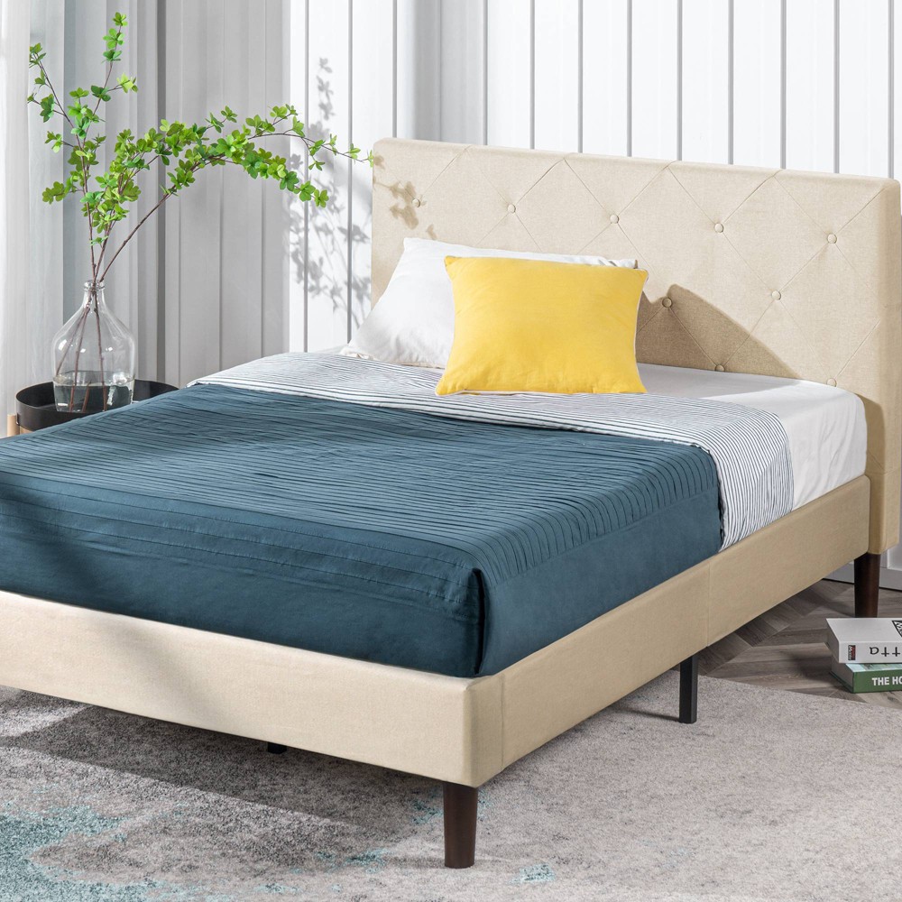 Photos - Wardrobe Zinus Full Shalini Upholstered Platform Bed Frame Beige  