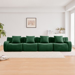 VASIP Soft Teddy Fabric Boneless Modular sofa,Anti-Slip Chaise with 32D High Density Sponge,No Assembly Required - 1 of 4