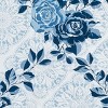 Collections Etc Navy Rose Floral Medallion Printed Ruffle Bed Pillow Sham - image 3 of 3