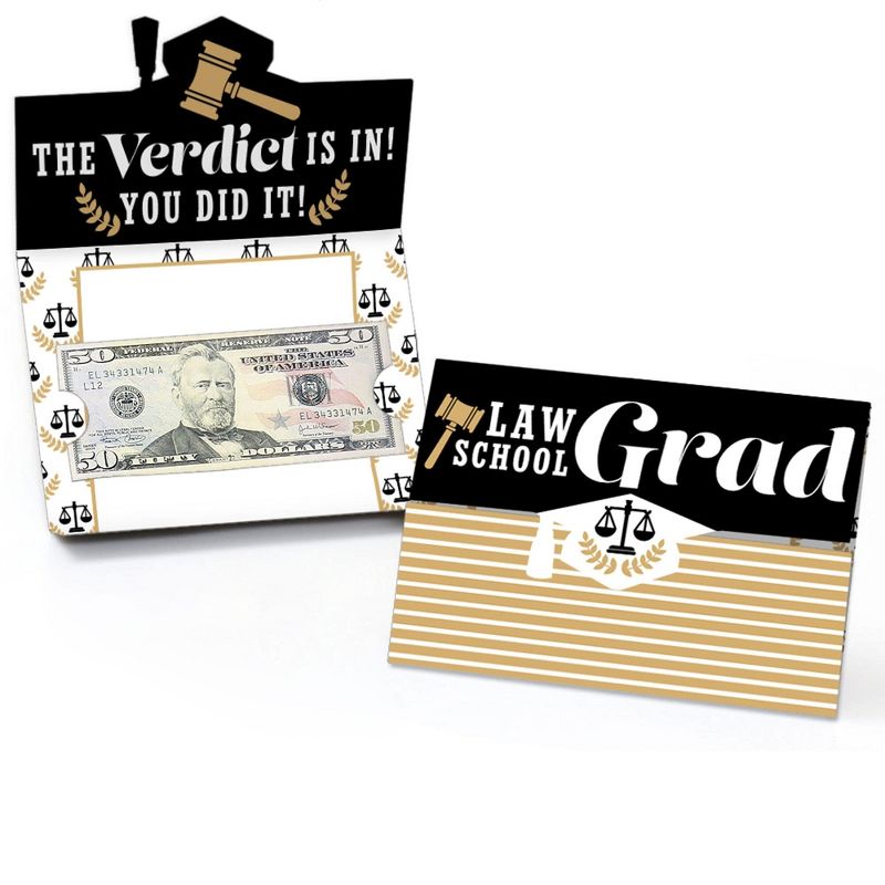 Big Dot of Happiness Law School Grad - Future Lawyer Graduation Party Money and Gift Card Holders - Set of 8, 1 of 5