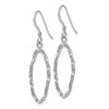 Black Bow Jewelry 25mm Hammered Oval Dangle Earrings in Sterling Silver - 2 of 4