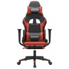vidaXL Massage Gaming Chair with Footrest Black&Red Faux Leather - 4 of 4
