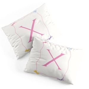 Deny Designs Standard April Lane Art Simple Bow Monogram X Microfiber Printed Pillow Sham - 1 of 3
