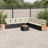 vidaXL Garden Sofa Set Black PE rattan 10 Piece Set - 2 of 4