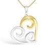 Haus of Brilliance 10K Yellow Gold Over Silver Open Heart with Swirls Box Chain Pendant Necklace - 2 of 4