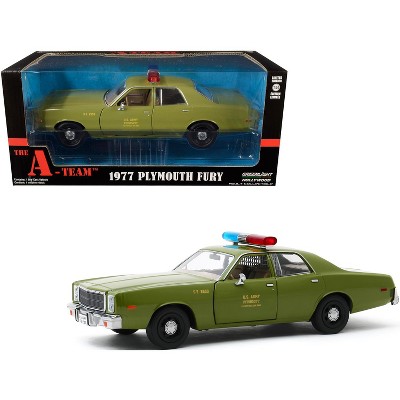 1977 Plymouth Fury "U.S. Army Police" Army Green "The A-Team" (1983-1987) TV Series 1/24 Diecast Model Car by Greenlight