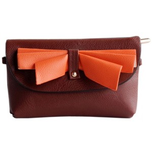 Slickblue Women’s Faux Leather Handbag, Oval Handle, Crossbody Clutch, Colorblock Look, 5 Colors, 7.8" - 1 of 4
