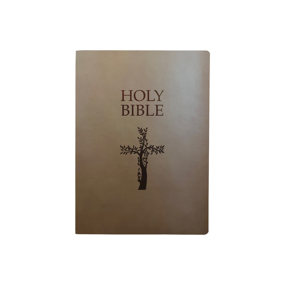 Kjver Holy Bible, Cross Design, Large Print, Coffee Ultrasoft - (King James Version Easy Read Bible) by Whitaker House (Leather Bound)