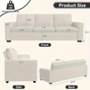 Dyonery 88-inch modern sofa, modern 3-seater sofa, cotton and linen fabric sofa, living room, dormitory, office, apartment sofa, white - 2 of 4