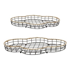 VIP Metal 20.25 in. Black Ovals Shaped Tray Decor Set of 2 - 1 of 1
