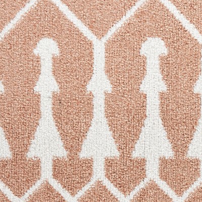 Copper and Ivory Trellis 4' x 6' Washable Synthetic Area Rug