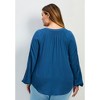 Avenue Women's Plus Size Gabby Embroidered Pintuck Shirt - 3 of 4