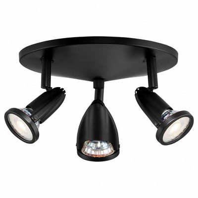 Cobra Black Metal 3-Light Adjustable LED Spotlight Flush Mount