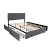 Queen Size Upholstered Trundle Bed with Drawers - 4 of 4