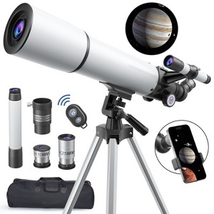 SUGIFT Telescope 80mm Aperture 500mm Astronomical Portable Refracting Telescopes Fully Multi-Coated High Transmission Coatings - 1 of 4