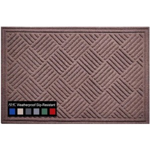 A1HC Durable Multi Purpose Polypropylene Rubber Doormat for Indoor Outdoor Front Door Mat, Checkered - 1 of 4