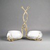 Classic Touch 2 Sectional Glass Relish Dish with Gold Twig Design - 3 of 3