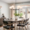LLHZSY 35 2/5" Milky White Glass Globes Chandelier 6-Light Iron & Glass Fixture, Adjustable-Black - 4 of 4