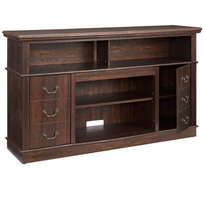Vynxaria Retro TV Center with Storage for TVs Up to 65", Mid Century Modern Entertainment Console, Espresso Finish