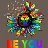 Adult Design By Humans Be You Sunflower Power Fist Pride Rainbow By Legato Tendo Racerback Tank Top - 2 of 2