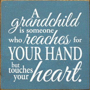Slickblue Heartfelt Grandchild Wood Sign – Rustic 7x7 Knotty Pine with Hanging Slot or Shelf Display Option - 1 of 3