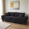Corduroy Deep Seat Sofa Sleeper Couch Loveseat with 23-Inch Seat Depth and Pillows - Leovsnove - 2 of 4