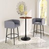 Zuo Modern 38.6" Horbat Barstool Gray – Set of 2, Polyester Fabric, Durable Steel, Contemporary - 4 of 4