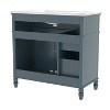 36-Inch Bathroom Vanity with Sink, Freestanding Cabinet with Drawers & Doors, Ceramic Basin, 8-Inch Faucet Mount - 4 of 4