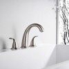 Sumerain Two Handle Widespread  Roman Tub Faucet Brushed Nickel with Brass Rough-in Valve, High Flow - 4 of 4