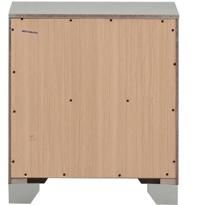 Madison Champagne Silver Croc-Textured 2-Drawer Nightstand