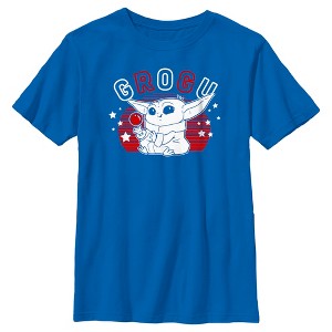 Boy's Star Wars The Mandalorian Fourth of July Cute Grogu T-Shirt - 1 of 4
