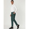 Lars Amadeus Men's Plaid Printed Slim Fit Flat Front Business Dress Pants - 4 of 4
