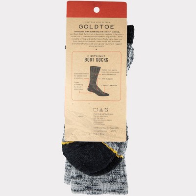 Signature Gold by GOLDTOE Men's Heavy Slub Boots Socks 2pk - Olive/Graphite 6-12.5