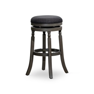 FONTOI 30" Swivel Upholstered Barstools, French Bar Stools with Flared Leg for Living Room Kitchen, Gray, 17"*30"*17" - 1 of 4