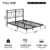 Hausource Floating Bed Frame with LED, Storage Headboard, Charging Station, No Box Spring Needed - 2 of 4