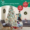 SEVOBAL 7.5FT Pre-lit Artificial Christmas Tree Snowy Prelighted Artificial Hinged Spruce Xmas Tree with Branch Tips Festival, White, - 2 of 4