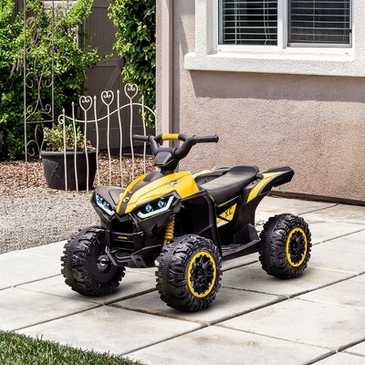 Yellow 12V Kids Electric Ride-On ATV Quad with Headlights
