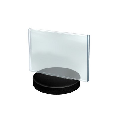 Azar Displays 8.5"W x 5.5"H Horizontal Frame on a Weighted Black Round Base, 10-Pack