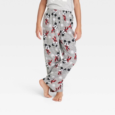 Kids' Holiday Mickey Mouse & Friends Fleece Matching Family Pajama Pants - Gray 