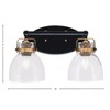 Toltec Lighting Easton 2 - Light Vanity in  Matte Black/Brass with 6" Clear Bubble Shade - 2 of 2
