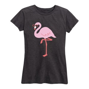 Women's - Instant Message - Flamingo Sunglasses Short Sleeve Graphic T-Shirt - 1 of 4