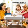 ROVSUN 4 Pack 9QT Chafing Dish for Buffet with Glass Lid, Chafers and Buffet Warmers Sets for Party Wedding - 3 of 4
